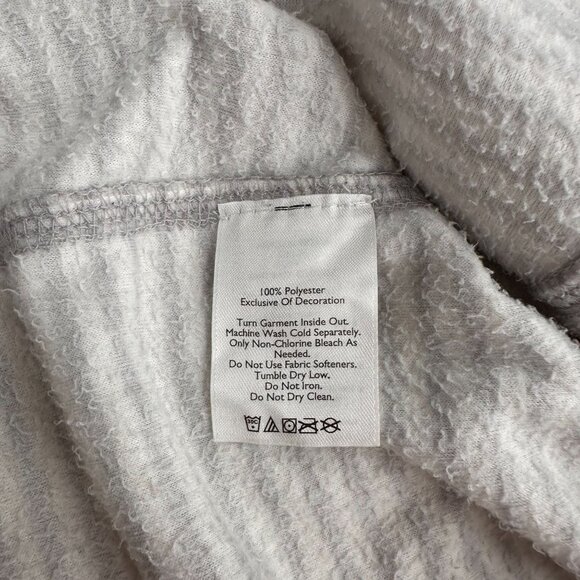 Eddie Bauer Womens XL Gray White Striped 1/4 Zip Pullover Sweater Fleece Outdoor - Picture 5 of 8